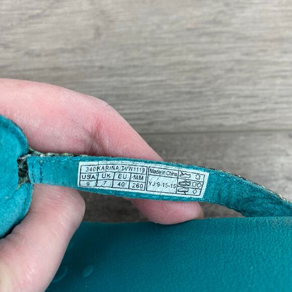 Vionic Teal Blue Snakeskin Karina Sandal Sz.9 - Picture 9 of 10